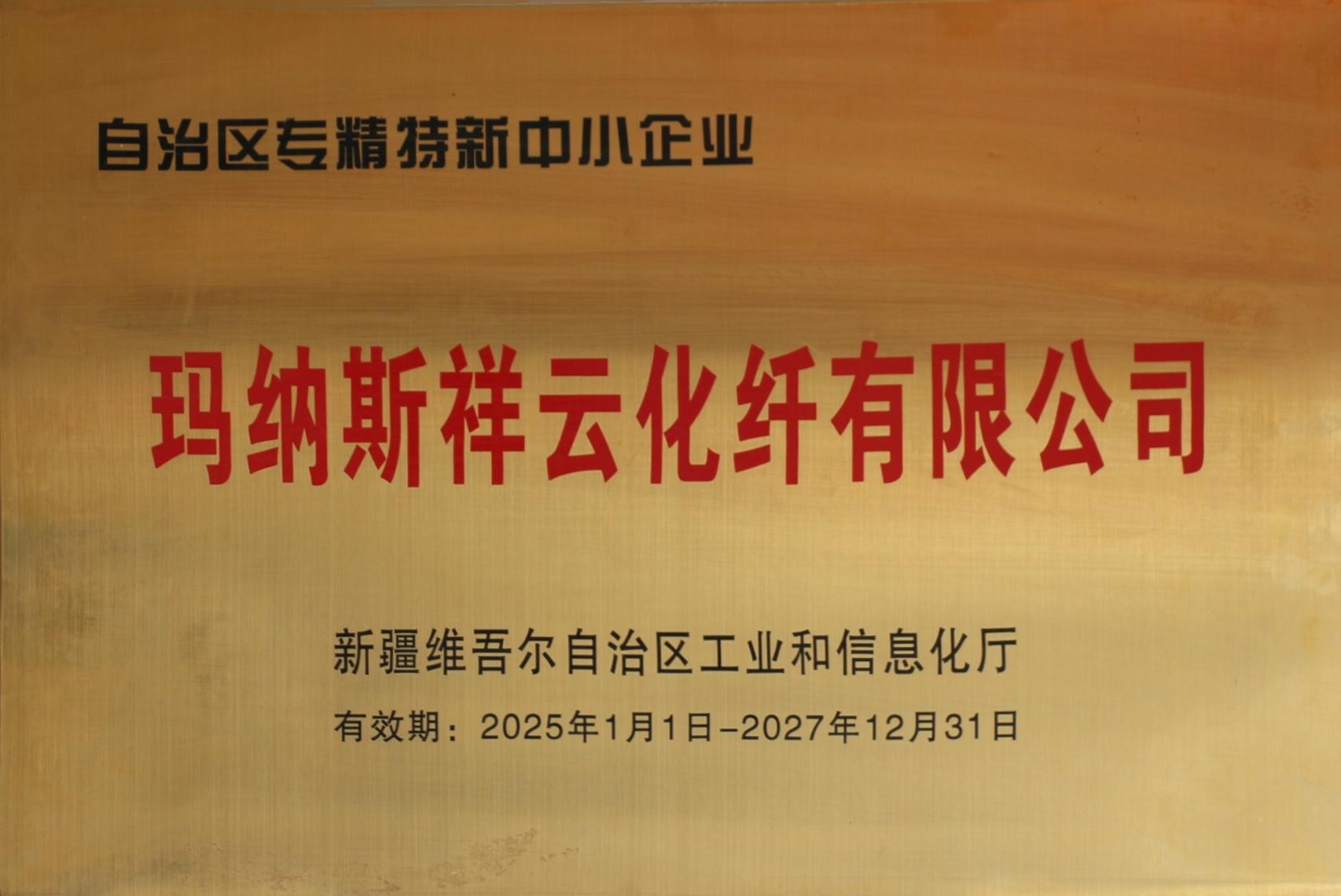 自治区专精特新中小企业